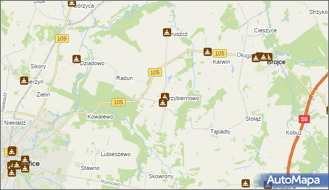 mapa Przybiernowo, Przybiernowo na mapie Targeo