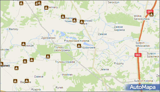 mapa Przyborowie, Przyborowie na mapie Targeo