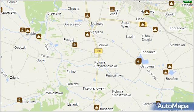 mapa Przybranowo, Przybranowo na mapie Targeo