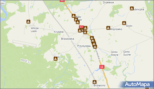 mapa Przybysław gmina Okonek, Przybysław gmina Okonek na mapie Targeo