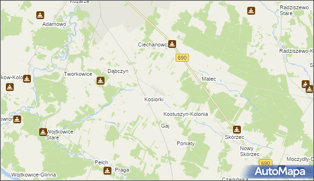 mapa Przybyszyn, Przybyszyn na mapie Targeo