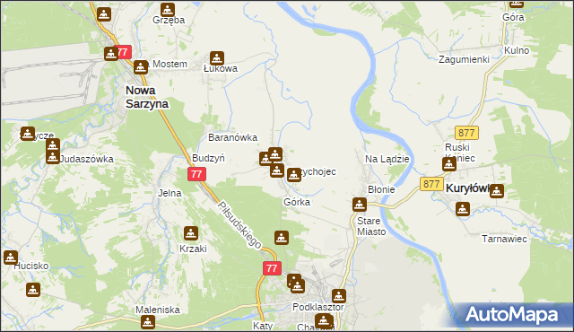 mapa Przychojec, Przychojec na mapie Targeo