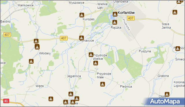 mapa Przydroże Wielkie, Przydroże Wielkie na mapie Targeo