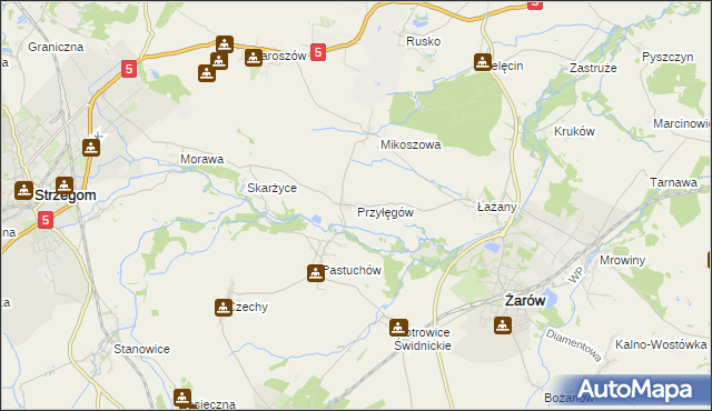 mapa Przyłęgów, Przyłęgów na mapie Targeo