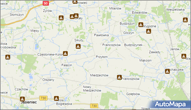 mapa Przyłom, Przyłom na mapie Targeo