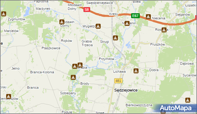 mapa Przymiłów, Przymiłów na mapie Targeo