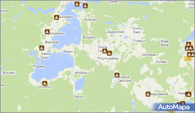 mapa Przymuszewo gmina Brusy, Przymuszewo gmina Brusy na mapie Targeo