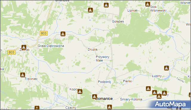 mapa Przywory Małe, Przywory Małe na mapie Targeo