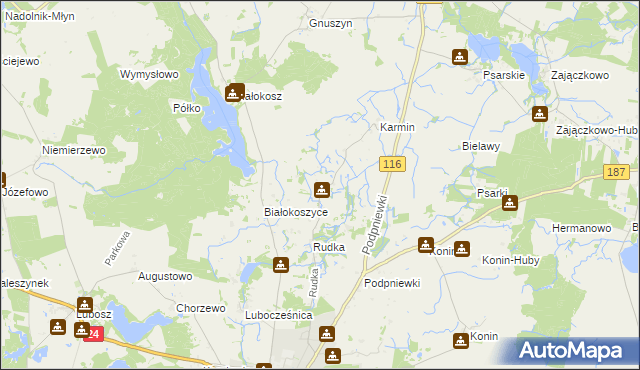 mapa Psarce, Psarce na mapie Targeo