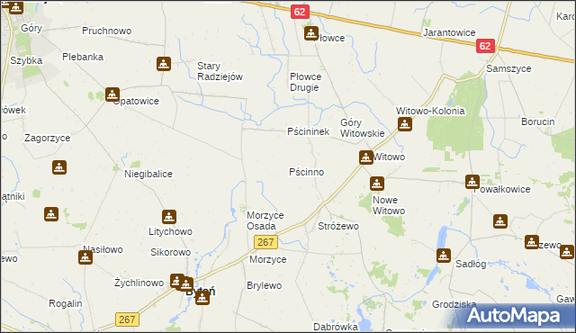 mapa Pścinno, Pścinno na mapie Targeo