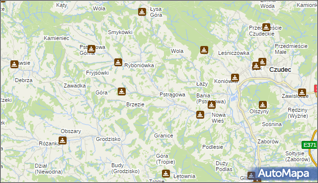 mapa Pstrągowa, Pstrągowa na mapie Targeo