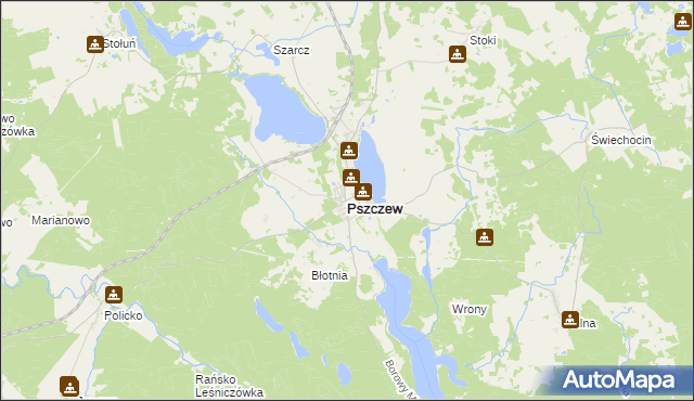 mapa Pszczew, Pszczew na mapie Targeo