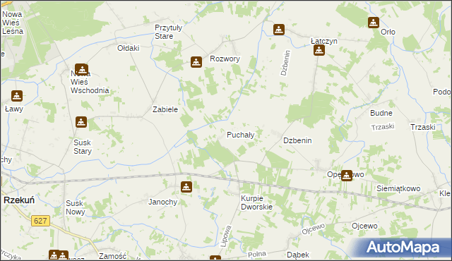 mapa Puchały gmina Troszyn, Puchały gmina Troszyn na mapie Targeo