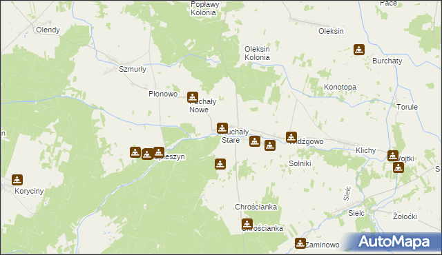 mapa Puchały Stare, Puchały Stare na mapie Targeo