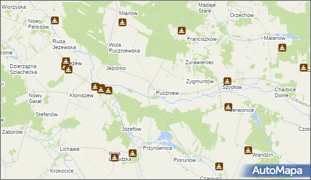 mapa Puczniew, Puczniew na mapie Targeo