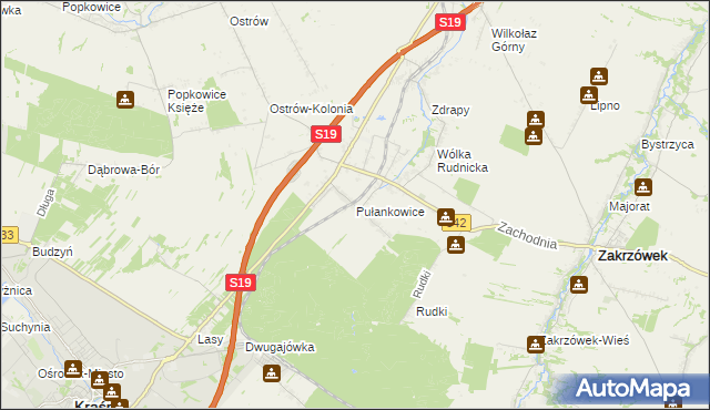 mapa Pułankowice, Pułankowice na mapie Targeo