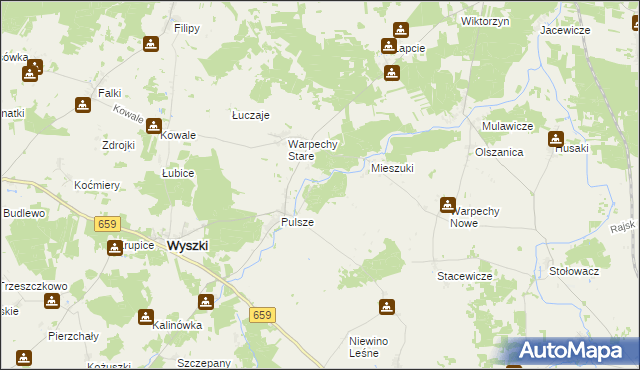 mapa Pulsze Gajówka, Pulsze Gajówka na mapie Targeo