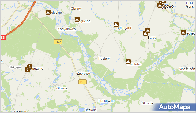 mapa Pustary, Pustary na mapie Targeo