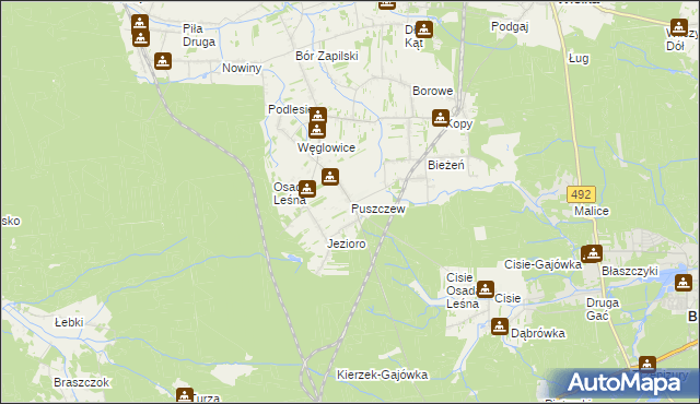 mapa Puszczew, Puszczew na mapie Targeo