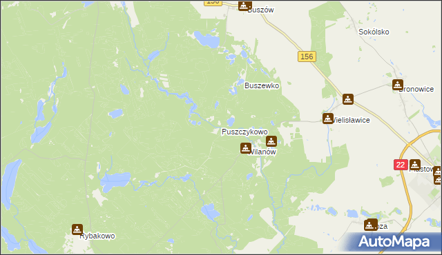 mapa Puszczykowo gmina Strzelce Krajeńskie, Puszczykowo gmina Strzelce Krajeńskie na mapie Targeo