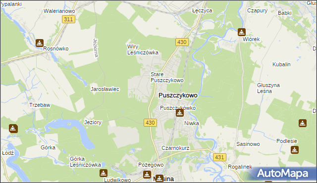 mapa Puszczykowo powiat poznański, Puszczykowo powiat poznański na mapie Targeo