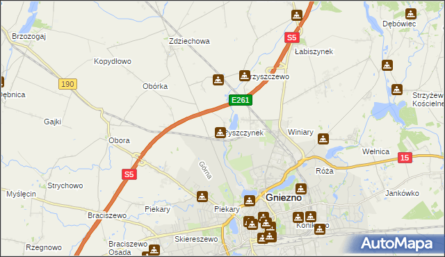 mapa Pyszczynek, Pyszczynek na mapie Targeo