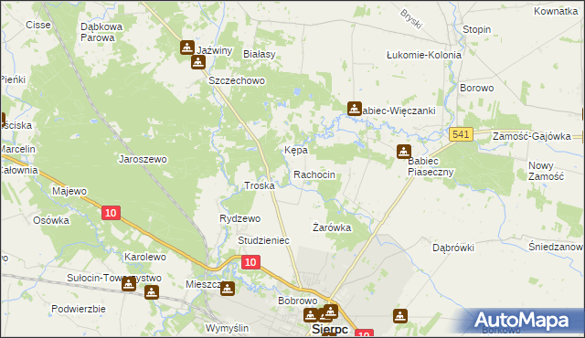mapa Rachocin, Rachocin na mapie Targeo