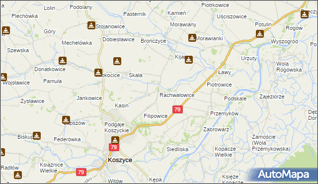 mapa Rachwałowice, Rachwałowice na mapie Targeo