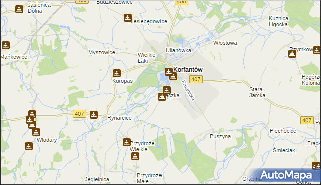 mapa Rączka, Rączka na mapie Targeo