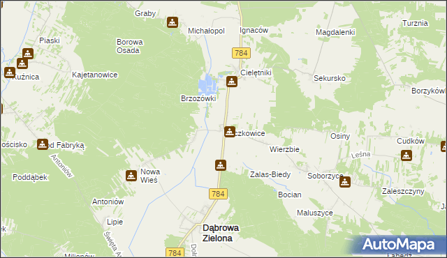 mapa Raczkowice, Raczkowice na mapie Targeo