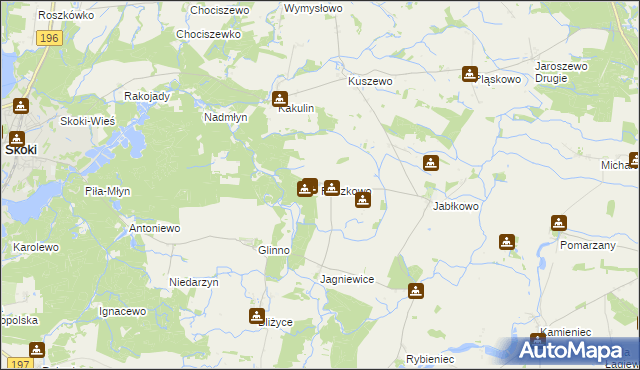 mapa Raczkowo, Raczkowo na mapie Targeo