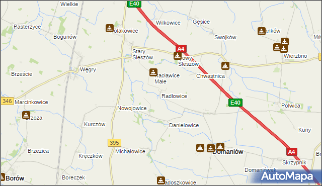 mapa Radłowice, Radłowice na mapie Targeo