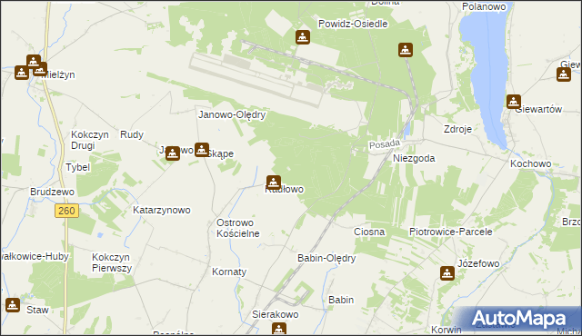 mapa Radłowo Leśne, Radłowo Leśne na mapie Targeo