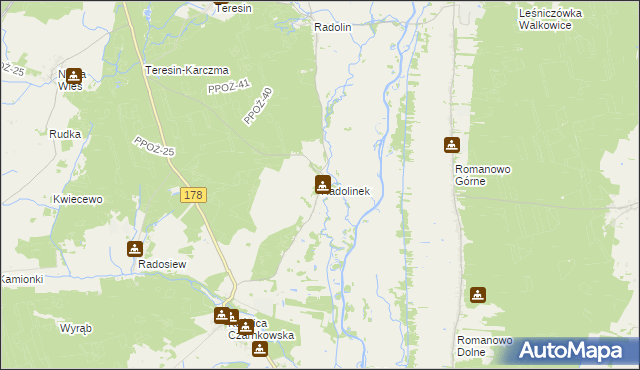 mapa Radolinek, Radolinek na mapie Targeo