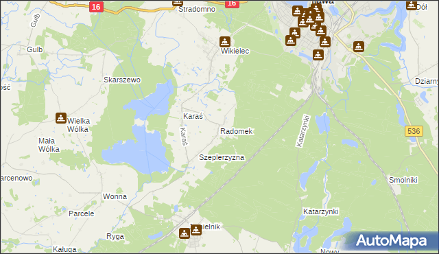 mapa Radomek gmina Iława, Radomek gmina Iława na mapie Targeo