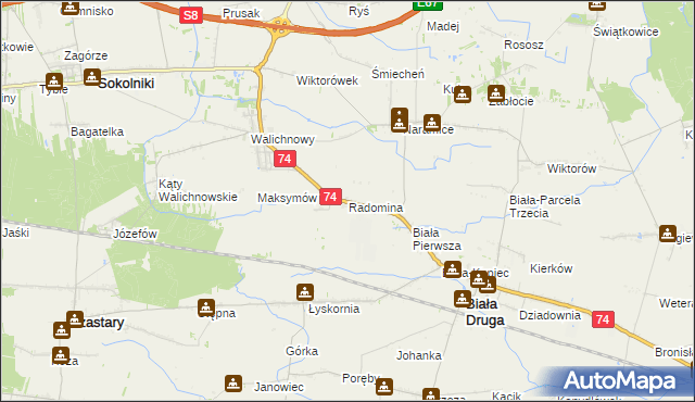 mapa Radomina, Radomina na mapie Targeo