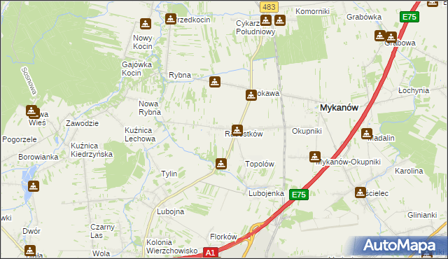 mapa Radostków, Radostków na mapie Targeo