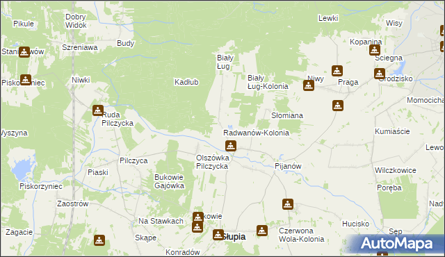 mapa Radwanów-Kolonia, Radwanów-Kolonia na mapie Targeo