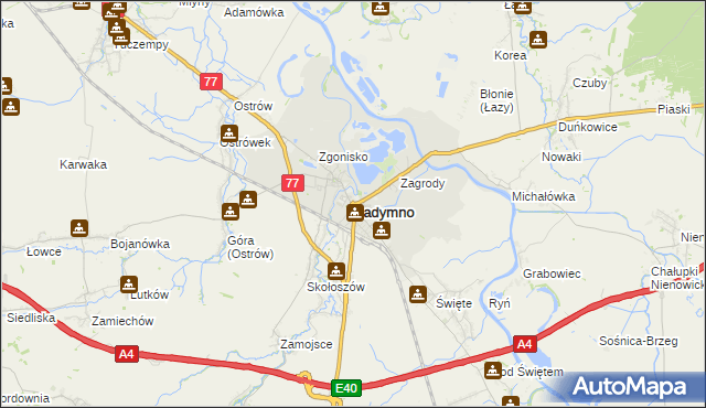 mapa Radymno, Radymno na mapie Targeo