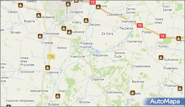 mapa Radzanów gmina Busko-Zdrój, Radzanów gmina Busko-Zdrój na mapie Targeo