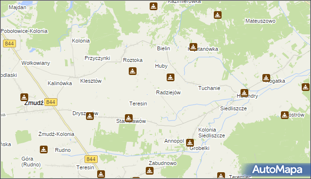 mapa Radziejów gmina Dubienka, Radziejów gmina Dubienka na mapie Targeo