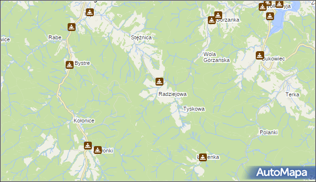 mapa Radziejowa, Radziejowa na mapie Targeo