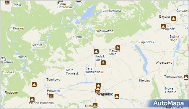 mapa Radziki Duże, Radziki Duże na mapie Targeo