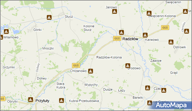 mapa Radziłów-Kolonia, Radziłów-Kolonia na mapie Targeo