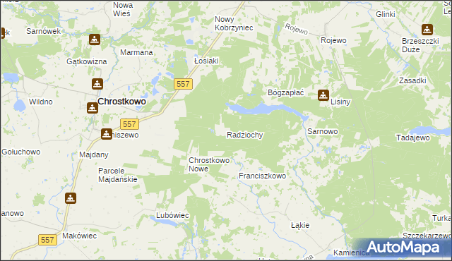 mapa Radziochy, Radziochy na mapie Targeo