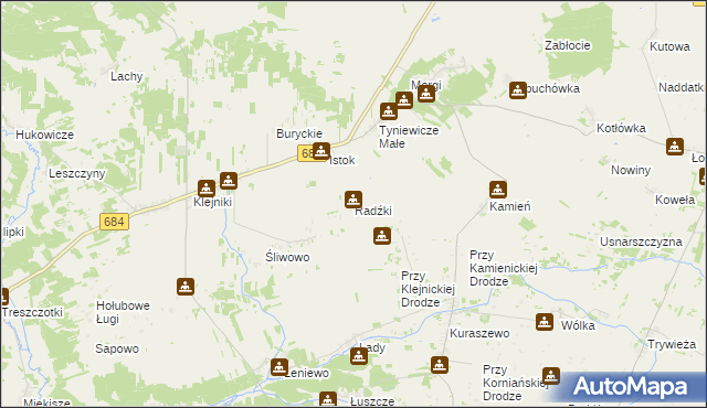 mapa Radźki, Radźki na mapie Targeo