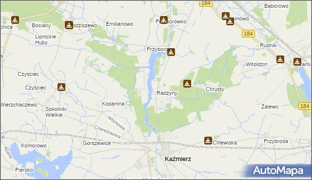 mapa Radzyny, Radzyny na mapie Targeo