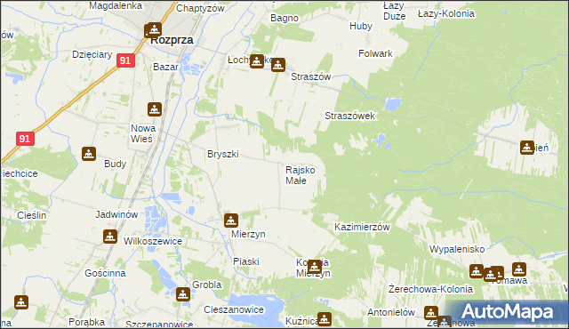 mapa Rajsko Małe, Rajsko Małe na mapie Targeo