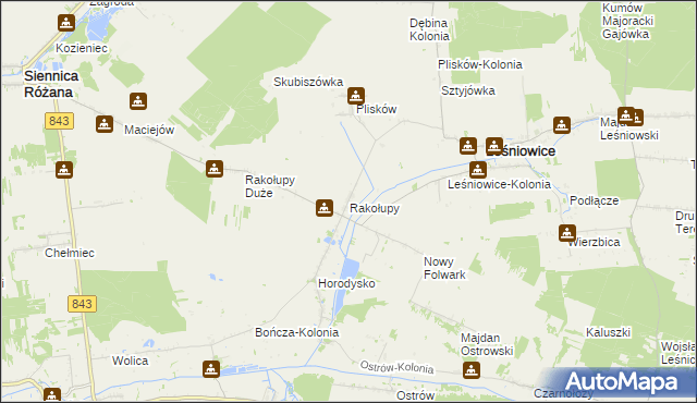 mapa Rakołupy, Rakołupy na mapie Targeo