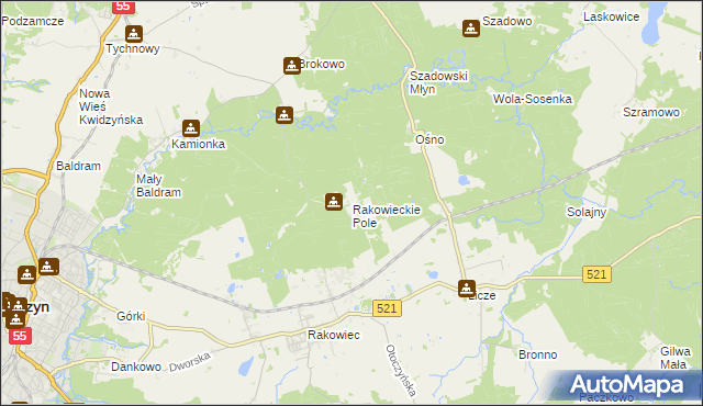 mapa Rakowieckie Pole, Rakowieckie Pole na mapie Targeo